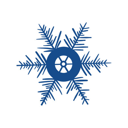 Merry Christmas Winter Snowflake, new year illustration. vector icon. christmas decoration. For your designのイラスト素材