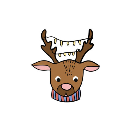 Christmas icons, signs, symbols. Vector vintage icons for Christmas and New year. Vintage Christmas emblems.のイラスト素材