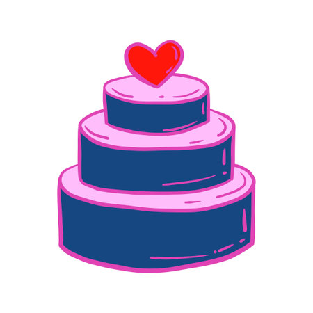 birthday cake. Elegant ornament for decoration, wedding invitation design, Valentine's day love...