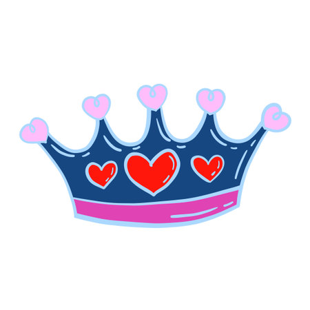 Crown. Elegant ornament for decoration, wedding invitation design, Valentine's day love romantic cardのイラスト素材