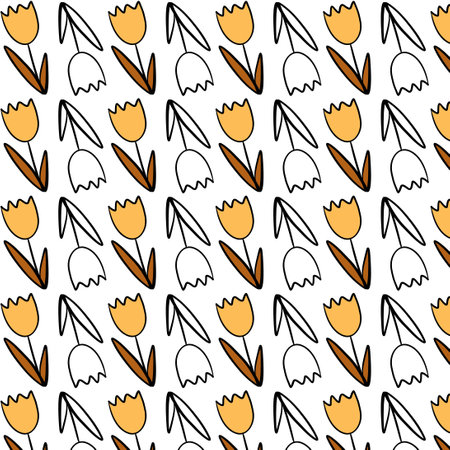 vector illustration for your design. pattern. garden set. tulipsのイラスト素材