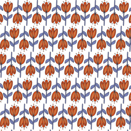 Easter pattern with flowers. Easter holiday drawings or stickers collection for postcards and decor. vectorのイラスト素材