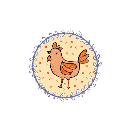 Easter set with chicken. Easter holiday drawings or stickers collection for postcards and decor.のイラスト素材