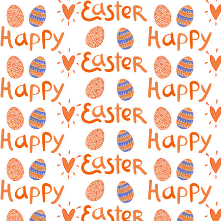 Easter Eggs with seamless ornament pattern, Vectorのイラスト素材