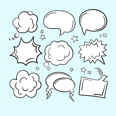 Set of speech bubble, textbox cloud of chat for comment, post, comic. Dialog box icon, message...