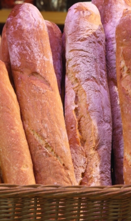 French Baguette in a basketの写真素材
