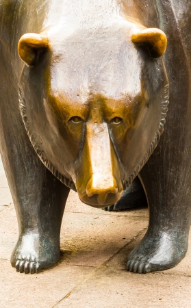 FRANKFURT, GERMANY  01 09 2012  The Bear Statue at the Frankfurt Stock Exchange on September, 09, 2012 in Frankfurt, Germany  Grim look on exchange lossesのeditorial素材