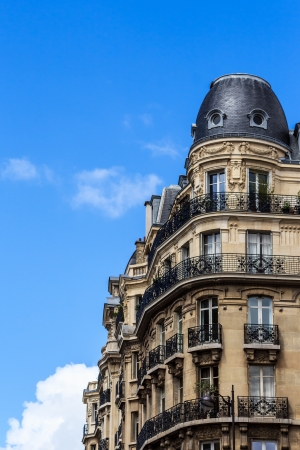 Parisian architecture  an apartment houseの写真素材