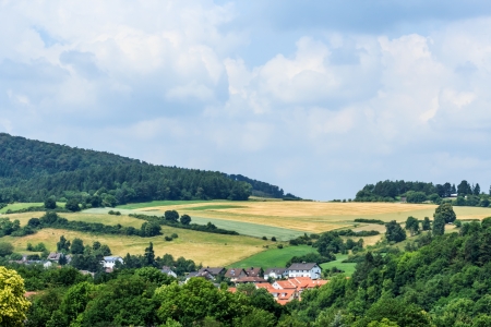 Landscape in Northern Hesse, near Lake Eder, Germanyの写真素材