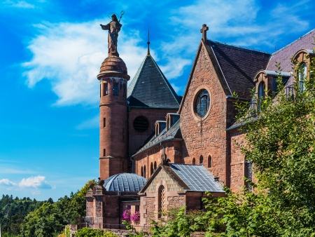 Monastery Sainte Odile of Alsace, Saint Odile, also Odile, and Ottilie is a patroness of good eyesight, and of Alsace の写真素材