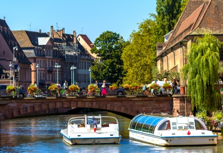 The Petite France in Strasbourg, Alsace, Franceの写真素材