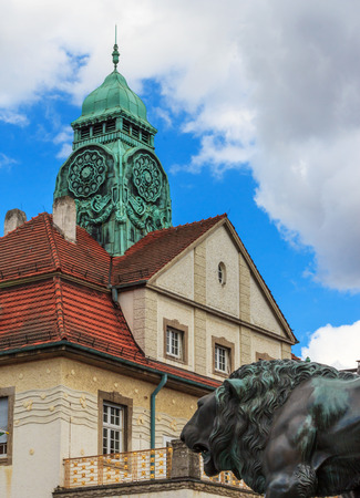 The Sprudelhof Spa House in Bad Nauheim  This complex is recognized as the largest center of Art Nouveau in Germanyの写真素材