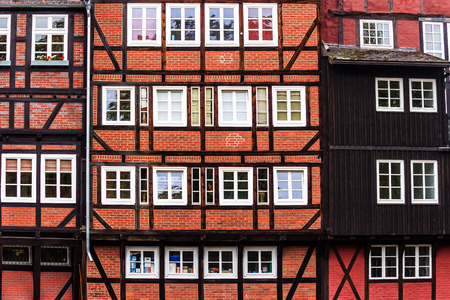 Picturesque historic buildings in Old Town of Lueneburg, Germanyのeditorial素材