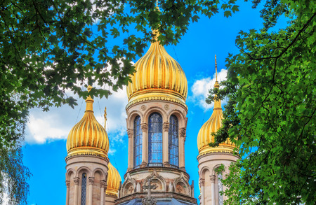 Russian Orthodox Church of Saint Elizabeth on the Mount Nero in Wiesbaden, Germanyの写真素材