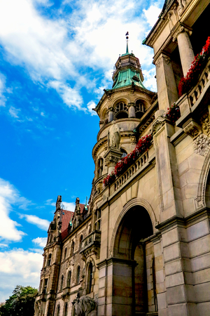 Quaint Town Hall in Hanover, Lower Saxony, Germanyのeditorial素材