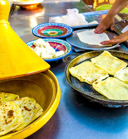 Delicious Moroccan pancakes for breakfast traditionalの写真素材