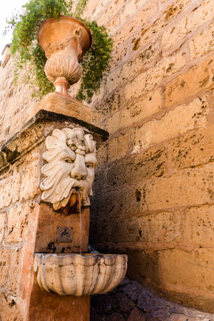 Fountain at the royal palace in Mallorca, Spainの写真素材