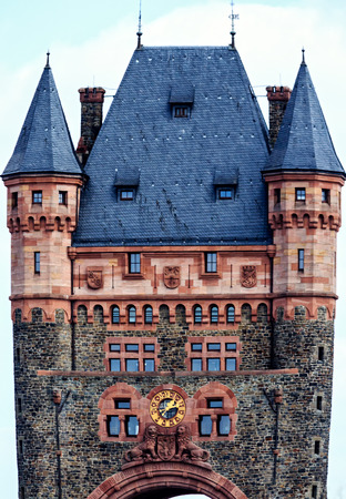 The Tower of the Nibelung Nibelung Bridge over the Rhine at Worms, Germanyのeditorial素材