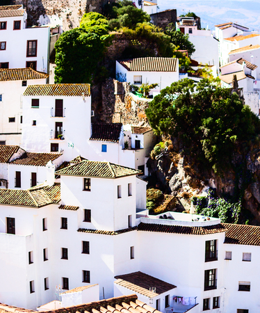 Charming Casares- white village in Andalusian Mountains, near Malaga, Spainの写真素材