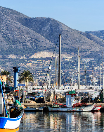 Fishing harbor of Fuengirola, holiday resort near Malaga, Costa del Sol, Andalusia, Southern Spainのeditorial素材