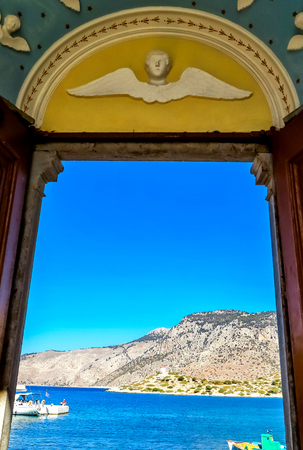 Entrance to the monastery of Panormitis on the Greek Iceland of Symi