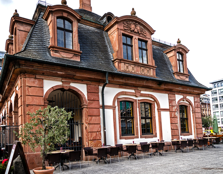 FRANKFURT, GERMANY-JULY 21, 2017: The historic Caf? ? Hauptwache is located in the middle of the city of Frankfurt. Popular meeting place since its opening over 100 years ago.のeditorial素材