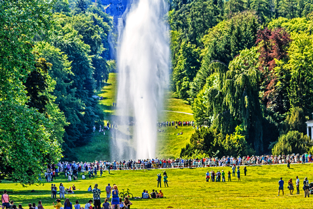 KASSEL, GERMANY-JUNE 14, 2017: Water games in the Bergpark Kassel Wilhelmshohe, Germanyのeditorial素材