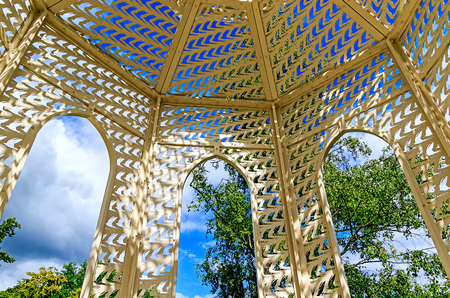BAD SCHWALBACH, GERMANY-JUNE 25, 2018: The Swallow Pavilion in the spa park Bad Schwalbach, near Wiesbaden in Hesse, Germanyのeditorial素材