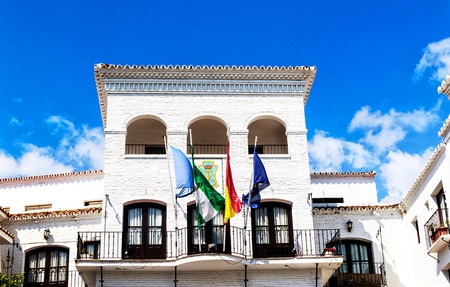 Town Hall in Nerja, at attractive tourist resort on the Costa del Sol, Malaga Province, Andalucia, Spainの写真素材