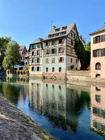 cityscape of canals of strassbourg