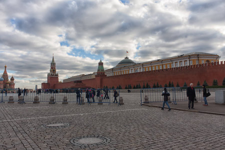clouds over Red Square in Moscow in late autumnのeditorial素材