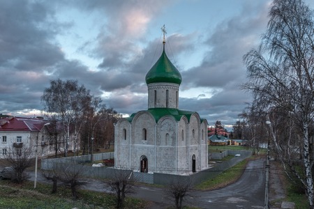 Pereslavl-Zalessky, Russia - November 05, 2015: White stone Transfiguration Cathedral, is constructed in 1152.  View from the north.のeditorial素材