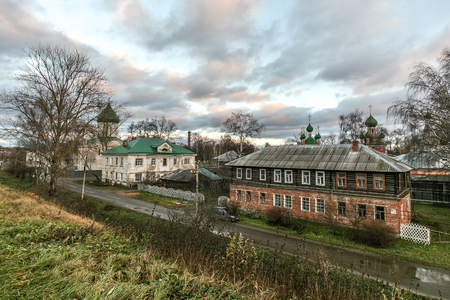 Pereslavl-Zalessky, Russia - November 05, 2015: Historic center of the city, view from an earth shaft.のeditorial素材