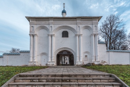Pereslavl-Zalessky, Russia - October 29, 2015: Troitsky Danilov the monastery, is constructed in 1505. Sacred gate to the monastery.のeditorial素材