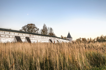 Pereslavl-Zalessky, Russia - October 20, 2015: Goritsky Monastery of Dormition, it was based in the first half of the XIV century at Ivan Kalita. The western wall .のeditorial素材