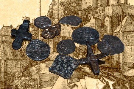Collage from archaeological artifacts of times of Albrecht Durer and earlier.
