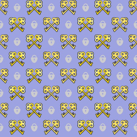 Seamless texture with keys & locks. Vector illustration.のイラスト素材