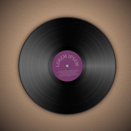 Vinyl music record template with background. Vector illustration.のイラスト素材