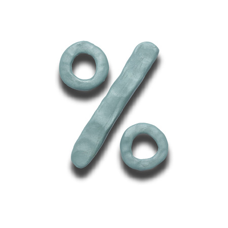Isolated grey percent sign on white background. Vector illustration. Plasticine modelling.のイラスト素材