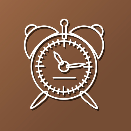 Linear icon of alarm clock for use in icon or web design. Often used for back to school design or watch stores. Modern vector illustration for web store and mobile app.のイラスト素材