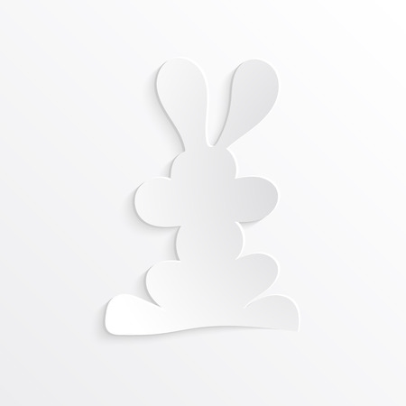 Easter silhouette white rabbit. Can be used for postcards. illustrationのイラスト素材