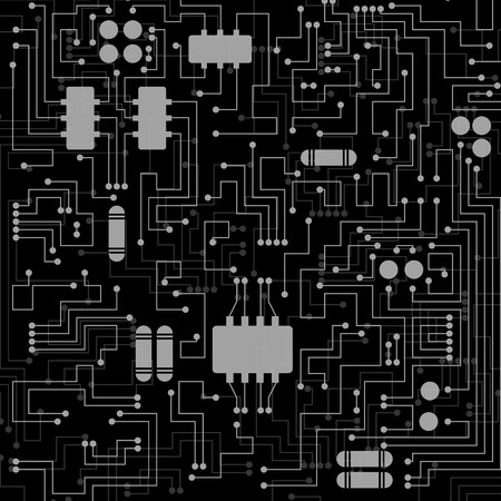 Abstract hi-tech electronic background with circuit board texture. Vector illustration.のイラスト素材