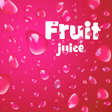Cherry juice fruit drops on drink background. Vector illustration.のイラスト素材
