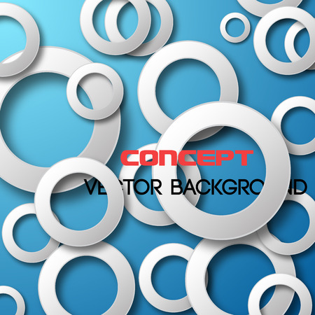 Paper circles background. Abstract 3D Geometrical Design. Vector illustration.のイラスト素材