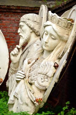 Original bas-reliefs of Christ the Saviour, demolished in 1931 in Moscow, now stored in the Donskoy Monastery. の写真素材