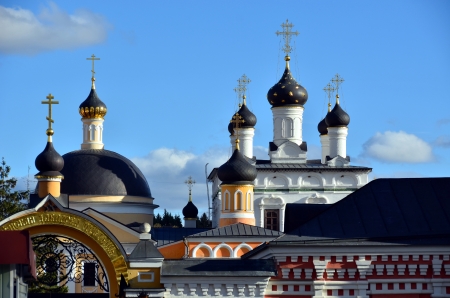 Golden domes of Russia. Dome Ascension of David desert - a functioning monastery in Moscow region.の写真素材