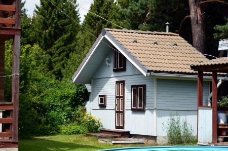 Sauna separate house, countryside, exterior.の写真素材