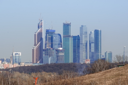 Russia, Moscow, Under construction Moscow international business centre "Moscow-city"のeditorial素材