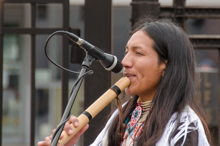 Moscow, Russia, A street musician in a national Indian clothes. Street musicians at underground "VDNH" 06,09,2012のeditorial素材