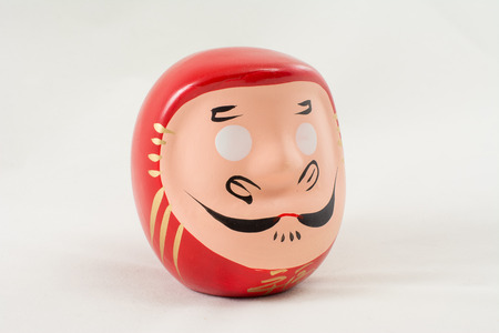 Japanese figurine  Head Samurai  on a white backgroundの写真素材